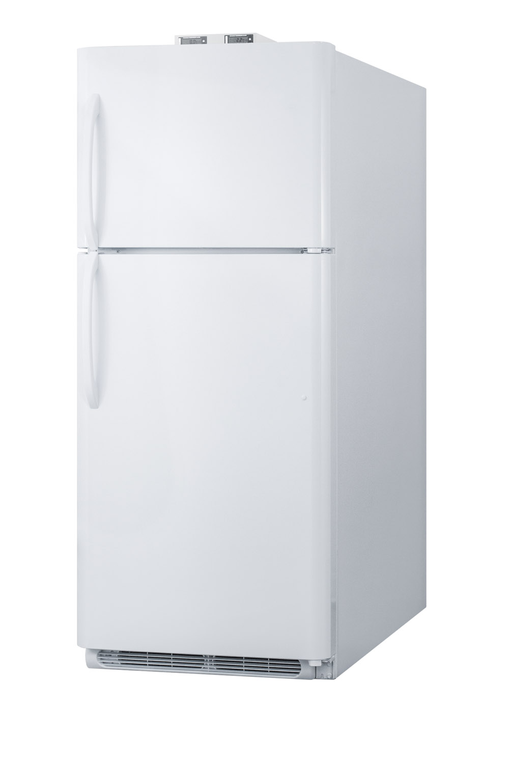 21 cu.ft. break room refrigerator-freezer in white with NIST calibrated alarm/thermometers